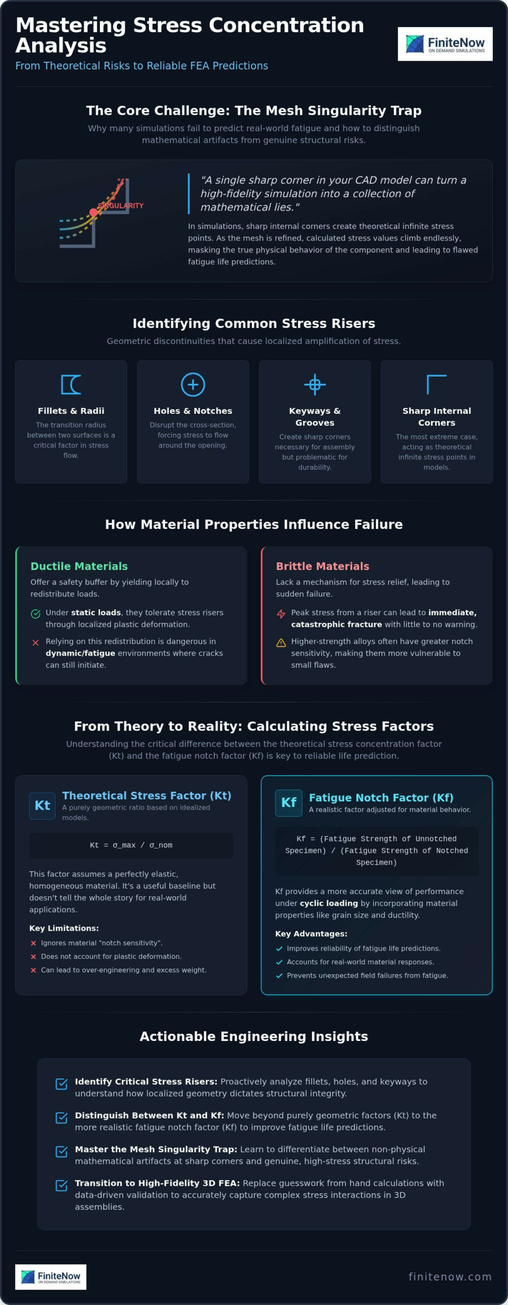 Stress Concentration Analysis A Professional Guide to FEA Accuracy and Failure Prevention - Infographic - FiniteNow Stress Concentration Analysis: A Professional Guide to FEA Accuracy and Failure Prevention